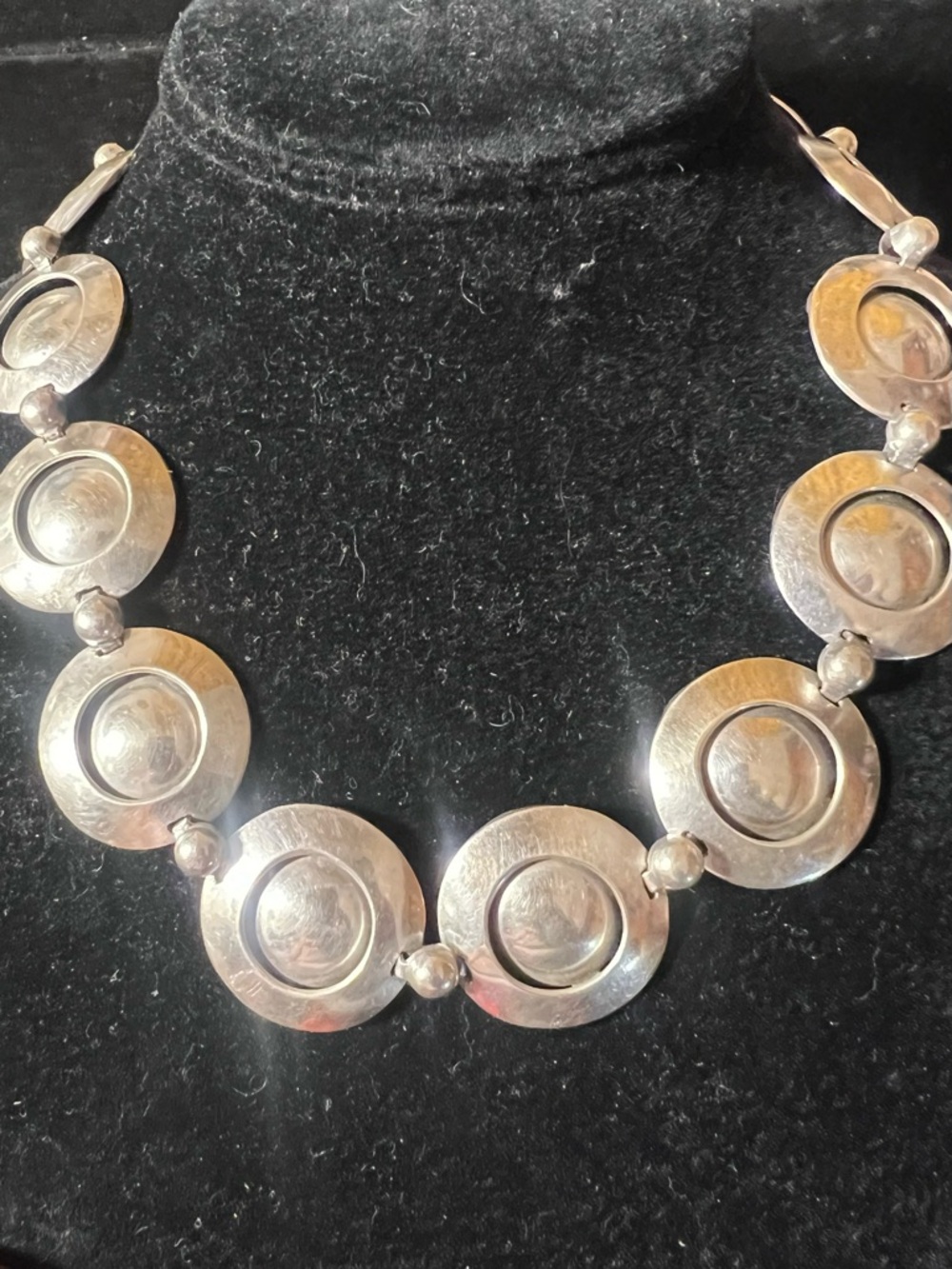 Vintage Taxco Sterling Silver 3D Modernist Necklace 80 Grams 18” Long